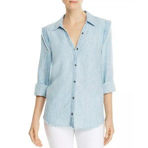 Paige chambray Button Down Shirt size S 80s inspo